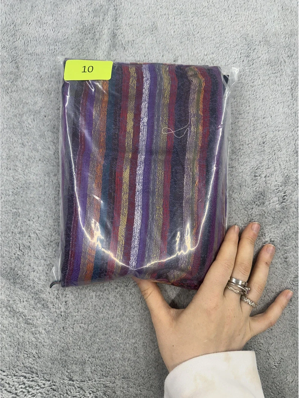 Striped Purple Multicolor Lightweight‎ Scarf
